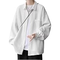 Men's Corduroy Shirt Autumn Winter Japanese Style Long Sleeve Casual Overshirt Jacket